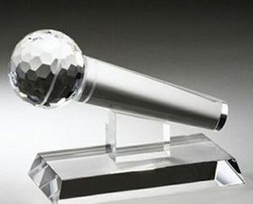 Custom Crystal Microphone Trophy (7"x4.5")