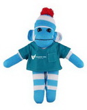 Custom Blue Sock Monkey (Plush) in Scrub Shirt 16
