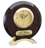 Blank Rosewood Award Quartz Clock on Curved Stand