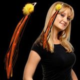 Blank Black And Orange LED Ribbon Fascinator Diva Hair Clip, 15