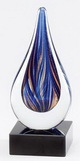 Custom Blue Ocean Spray Inspired Art Glass Award - 7