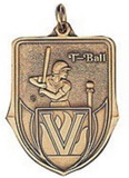 Custom 100 Series Stock Medal (T-ball Player) Gold, Silver, Bronze