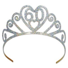 Custom Glittered Metal "60" Tiara