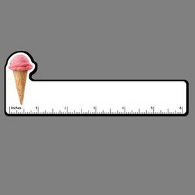 6" Ruler W/ Full Color Single Scoop Ice Cream Cone