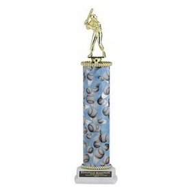 Custom Single Column Baseball Trophy w/Figure (15")