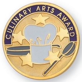 Blank Gold Culinary Arts Award Pin, 1" Diameter
