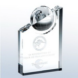 Custom Medium Optical Crystal World Globe Pinnacle Award (4