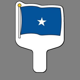 Custom Hand Held Fan W/ Full Color Flag of Somalia, 7 1/2" W x 11" H