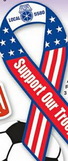 Custom Stock Support Our Troops Ribbon Shape Car Magnet (3-3/8