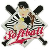 Blank Softball - Girl Player Pin, 1 3/4