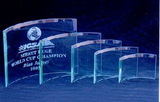 Custom Jade Glass Beveled Bent Glass Award (Sand Blasted)