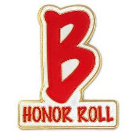 Blank School - B Honor Roll Pin, 1" W