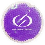 Custom Purple Hot/ Cold Round Pack With Gel Beads, 4 3/4