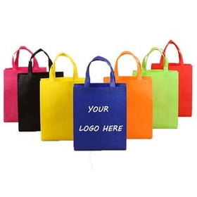 Custom Large Durable Non Woven Grocery Shopper Tote, 13 3/4" L x 16 1/8" H x 4 11/16" W