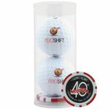 Custom 2 Ball Tube With Poker Chip Ball Marker