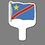 Custom Hand Held Fan W/ Full Color Democratic Republic Of Congo Flag, 7 1/2" W x 11" H, Price/piece
