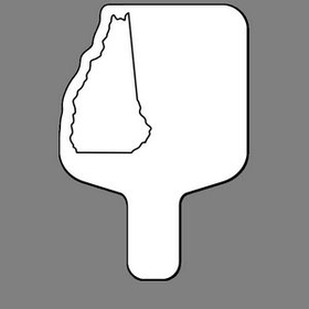 Custom Hand Held Fan W/ New Hampshire (Outline), 7 1/2" W x 11" H