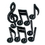 Custom Black Plastic Musical Notes, 13" L, Price/piece