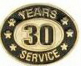 Custom Stock Die Struck Pin (30 Years Service)