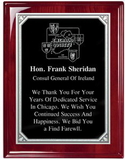 Custom Rosewood Plaque with Black and Silver Plate, 9