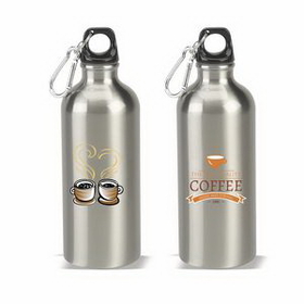 Custom Cutom Logo Water Bottle, 20 oz. Stainless Steel Sports Bottle, Travel Bottle, Coffee Bottle, 8.5" H x 1.375" Diameter x 2.875" Diameter