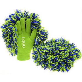 Custom Fan Cheering Knitted Gloves, 7 7/8" L x 4 3/4" W