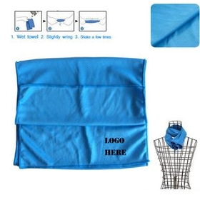 Custom Cooling Sports Towel W/ PVC Reusable Bag, 31 1/2" L x 11 3/4" W