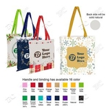 Custom One side Holiday Design 5oz Cotton Color Accent Handle Tote Bag, 15