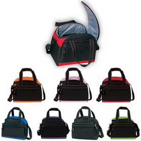 Cooler Bag, Two-Tone 12 Pack Cooler, Lunch Cooler, Travel Cooler, Picnic Cooler, Custom Logo Cooler, 8.5" L x 7.25" W x 5.75" H