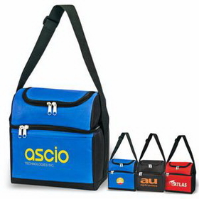 Cooler Bag, 6 Can Dual Compartment Insulated Bag, Custom Logo Cooler, Personalised Cooler, 9" L x 10.5" W x 6.5" H
