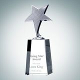 Custom Shooting Star Optical Crystal Award w/Metal Accent (Small), 7