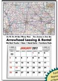 Custom Large Full Apron Iowa State Map Calendar - Thru 5/31/12