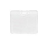 Custom Clear Vinyl Badge Holder - Horizontal Top Load - W/ Slot /Chain Holes, 4