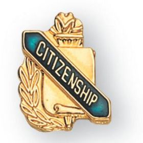 Blank Enameled & Epoxy Domed Scholastic Award Pin (Citizenship), 5/8" W