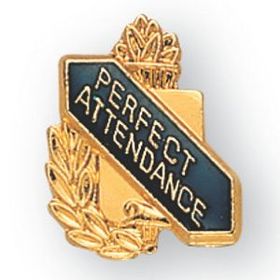 Blank Enameled & Epoxy Domed Scholastic Award Pin (Perfect Attendance), 5/8" W