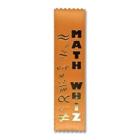 Custom Stock Recognition Ribbons (Math Whiz) Lapel, 2" W X 8" L