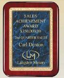 Blank High Gloss Rosewood Plaque w/ Blue Plate & Rounded Corners (7