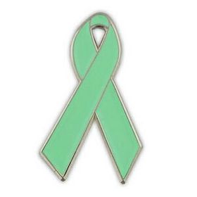 Blank Light Green Awareness Ribbon Lapel Pin, 1" H