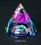 Custom Rainbow Faceted Cone w dome optical crystal award trophy., 2.25" L x 2.5" Diameter, Price/piece