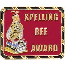 Blank Scholastic Award Pin (Spelling Bee Award), 1" W