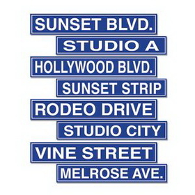 Custom Hollywood Street Sign Cutouts, 4" W x 24" L