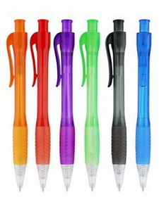Custom Plastic Pen w/ Scroll Clip
