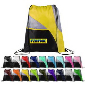 Custom Tri-Color Drawstring Sport Pack, 14" W x 16.5" H