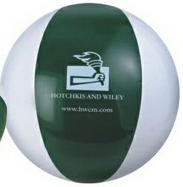 Custom 9" Inflatable Forest Green & White Beach Ball