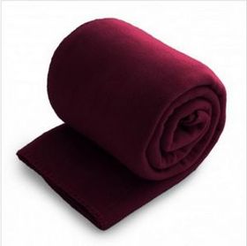 Blank Fleece Throw Blanket - Burgundy Red (50"X60")