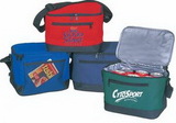 Custom Outdoor Poly 6 Pack Cooler Bag w/ Front Zipper & Mesh Pocket