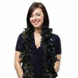 Blank 6' Black Feather Boa With Gold Tinsel