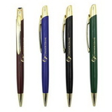 Custom Metal Retractable Pen w/ Gold Trim