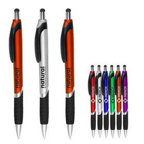 Custom Plastic Pens with Touch Screen Stylus, 0.25" W x 5.5" L