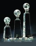 Custom Globe Tower Optical Crystal Award Trophy., 11